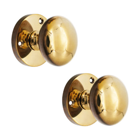 Victorian Mortice Door Knob Aged Brass - Image 2