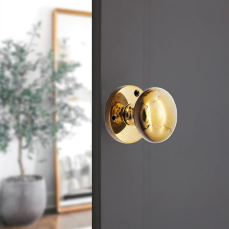 Victorian Mortice Door Knob Aged Brass - Image 3