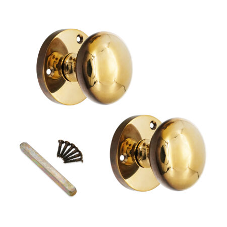 Victorian Mortice Door Knob Aged Brass - Image 4