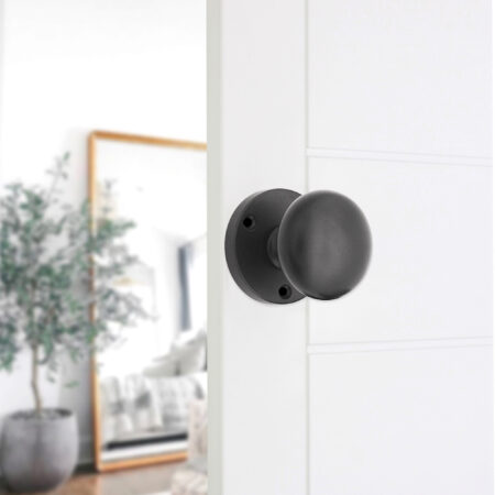 Matt Black Victorian Door Knob Door Hardware - Image 3
