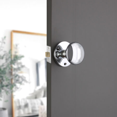 Polished Chrome Victorian Door Knob Door Hardware - Image 3