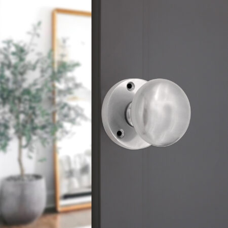 Satin Chrome Victorian Door Knob Door Hardware - Image 3