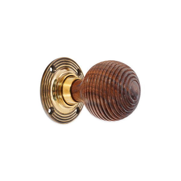 Brass Rosewood Beehive Rim/Mortice Door Knob Aged Door Hardware