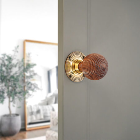 Brass Rosewood Beehive Rim/Mortice Door Knob Aged Door Hardware - Image 3