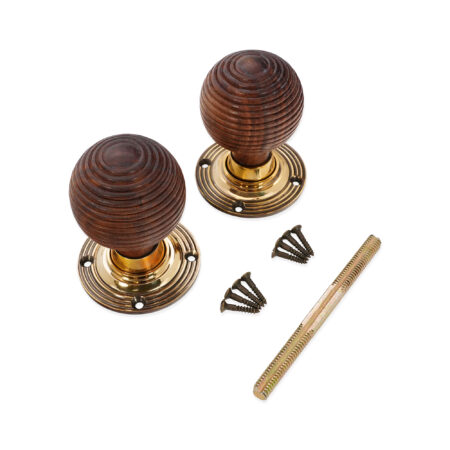 Brass Rosewood Beehive Rim/Mortice Door Knob Aged Door Hardware - Image 4