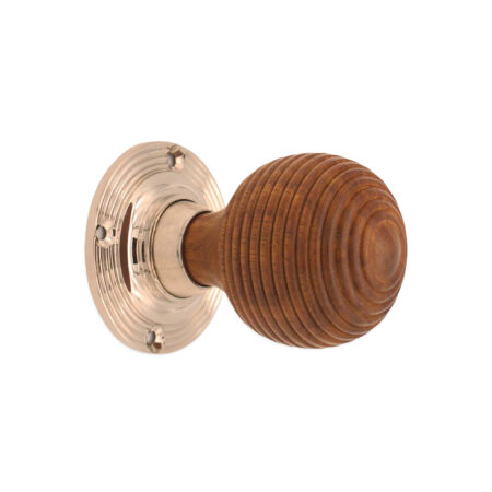 Polished Nickel Rosewood Beehive Rim/Mortice Door Knob Door Hardware