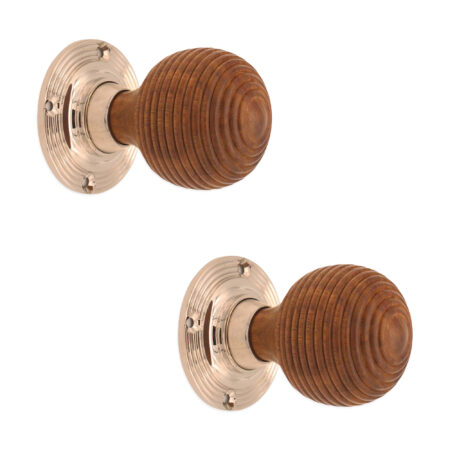 Polished Nickel Rosewood Beehive Rim/Mortice Door Knob Door Hardware - Image 2