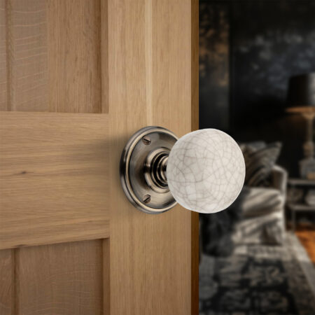 Antique Brass Crackled Porcelain Mortice Door Knob Door Hardware - Image 3