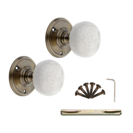 Antique Brass Crackled Porcelain Mortice Door Knob Door Hardware - Image 4