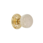 Polished Brass Crackled Porcelain Mortice Door Knob Door Hardware