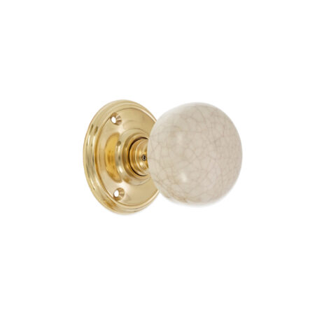 Polished Brass Crackled Porcelain Mortice Door Knob Door Hardware