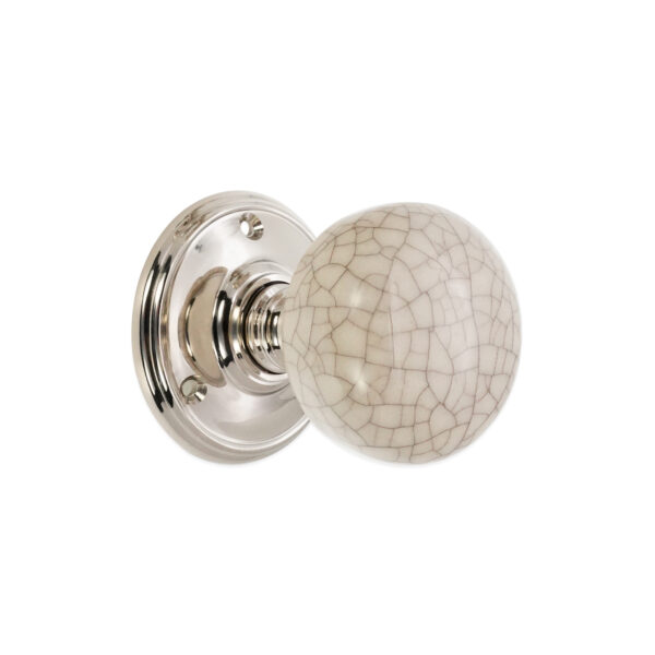 Polished Nickel Crackled Porcelain Mortice Door Knob Door Hardware