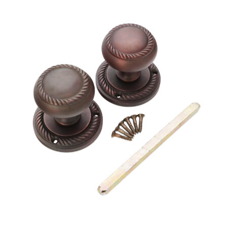 Brass Georgian Mortice Door Knob Aged Bronze Door Hardware - Image 4