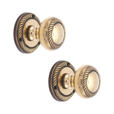 Brass Georgian Mortice Door Knob Aged Door Hardware - Image 2