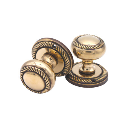 Brass Georgian Mortice Door Knob Aged Door Hardware - Image 3