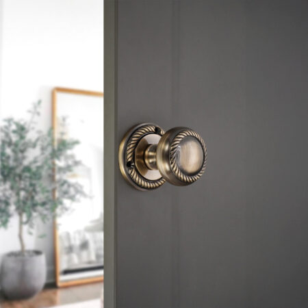 Antique Brass Georgian Mortice Door Knob Door Hardware - Image 3