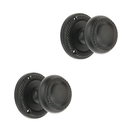 Matt Black Georgian Mortice Door Knob Door Hardware - Image 2