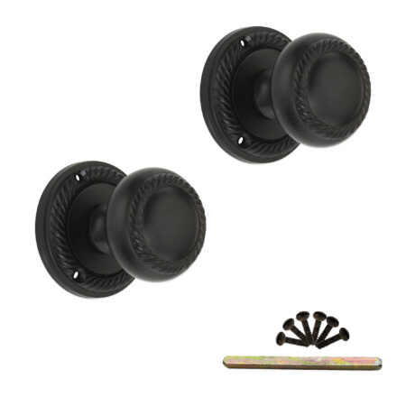 Matt Black Georgian Mortice Door Knob Door Hardware - Image 4
