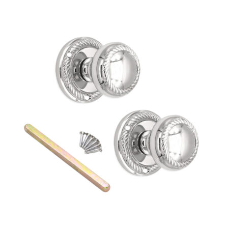 Polished Chrome Georgian Mortice Door Knob Door Hardware - Image 4