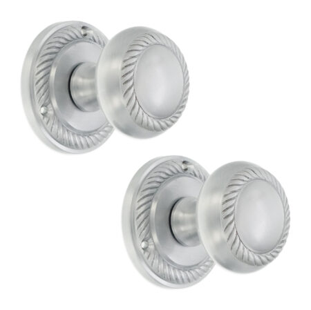Satin Chrome Georgian Mortice Door Knob Door Hardware - Image 2