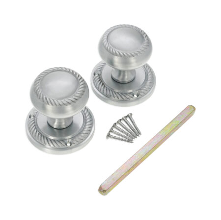 Satin Chrome Georgian Mortice Door Knob Door Hardware - Image 3