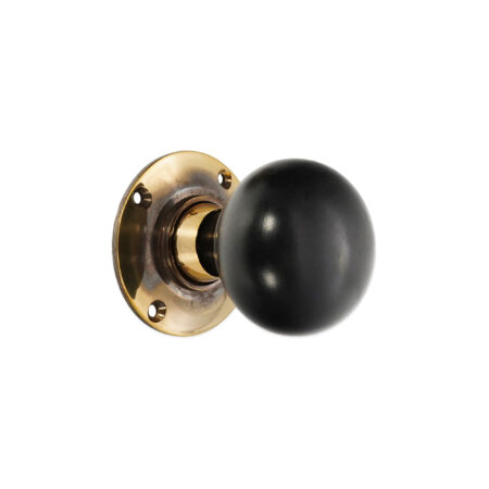 Brass Ebony Bun Rim/Mortice Door Knob Aged Door Hardware