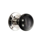 Polished Nickel Ebony Bun Rim/Mortice Door Knob Door Hardware