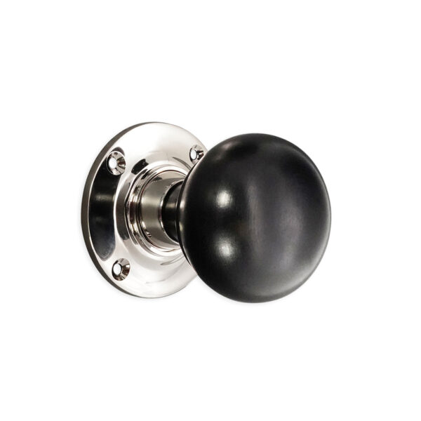 Polished Nickel Ebony Bun Rim/Mortice Door Knob Door Hardware