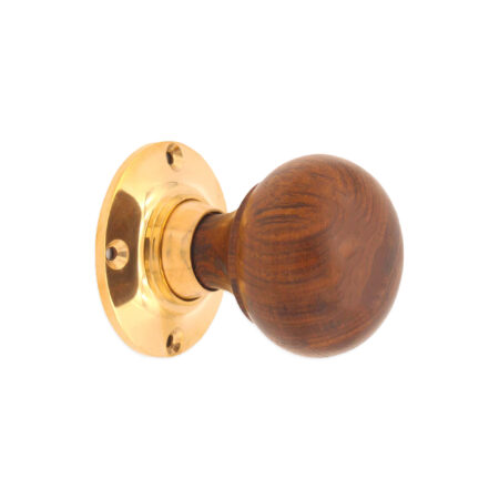 Polished Brass Rosewood Bun Rim/Mortice Door Knob Door Hardware