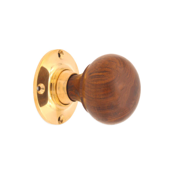 Polished Brass Rosewood Bun Rim/Mortice Door Knob Door Hardware