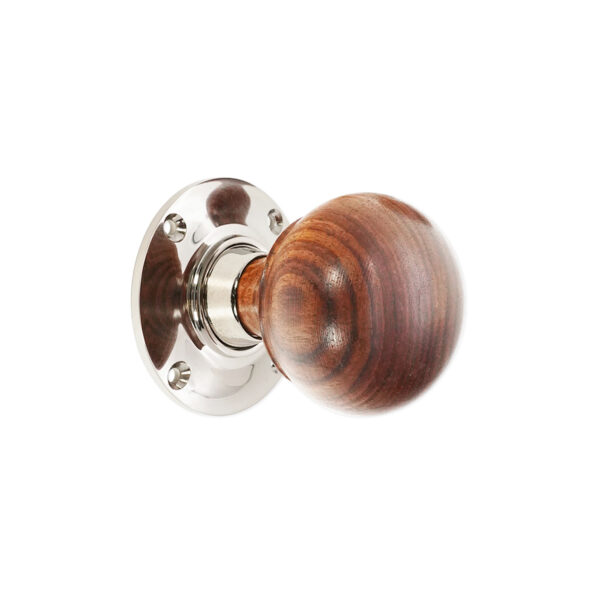 Polished Nickel Rosewood Bun Rim/Mortice Door Knob Door Hardware