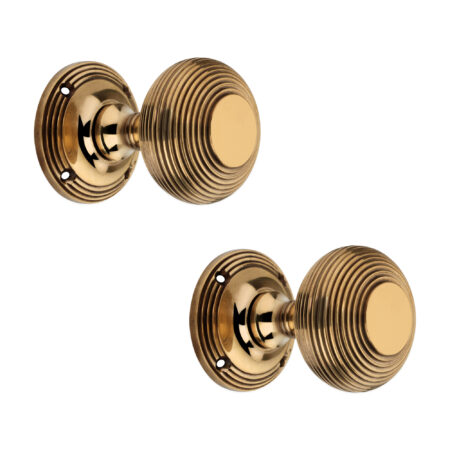 Brass Beehive Door Knob 55mm Aged Door Hardware - Image 2