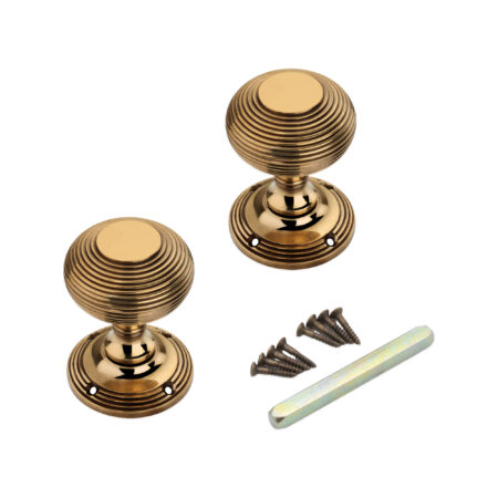 Brass Beehive Door Knob 55mm Aged Door Hardware - Image 4
