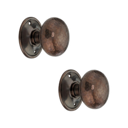 Spira Brass Brass Hammered Cottage Large Mortice/Rim Door Knob Antique Door Hardware - Image 2