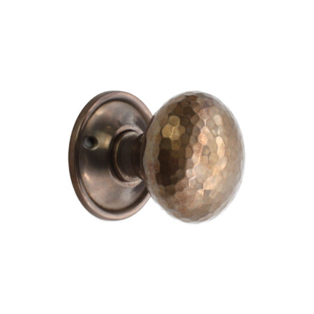 Spira Brass Brass Hammered Mushroom Mortice/Rim Door Knob Antique Door Hardware