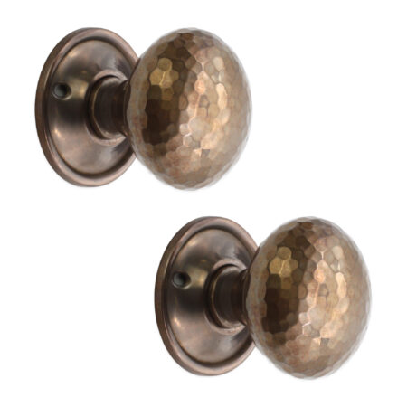Spira Brass Brass Hammered Mushroom Mortice/Rim Door Knob Antique Door Hardware - Image 2