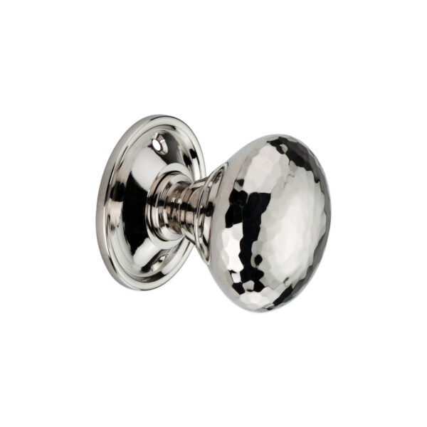 Spira Brass Polished Nickel Hammered Mushroom Mortice/Rim Door Knob Door Hardware