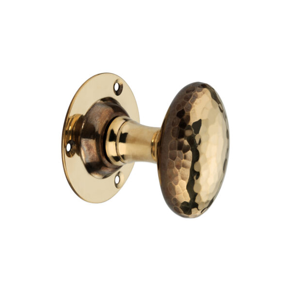 Spira Brass Brass Hammered Oval Mortice Door Knob Aged Door Hardware - Antique Brass