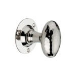 Spira Brass Polished Nickel Hammered Oval Mortice Door Knob Door Hardware
