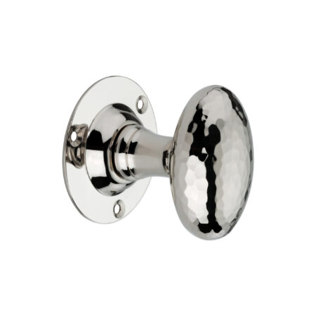 Spira Brass Polished Nickel Hammered Oval Mortice Door Knob Door Hardware
