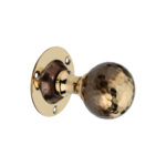 Spira Brass Brass Hammered Ball Mortice Door Knob Aged Door Hardware - Antique Brass