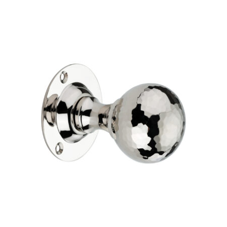 Spira Brass Polished Nickel Hammered Ball Mortice Door Knob Door Hardware