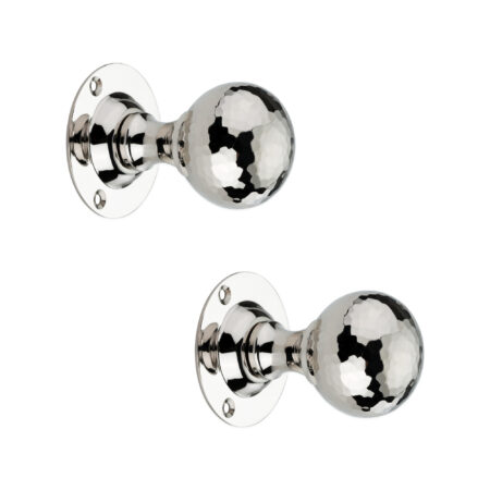 Spira Brass Polished Nickel Hammered Ball Mortice Door Knob Door Hardware - Image 2