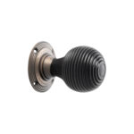Spira Brass Brass Ebonised Beehive Mortice/Rim Door Knob Matt Antique Door Hardware