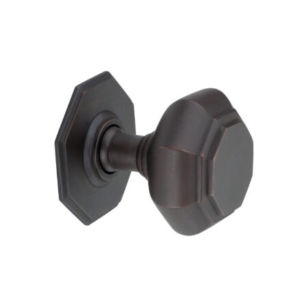 Spira Brass Brass Octagonal Centre Door Knob Aged Bronze Door Hardware