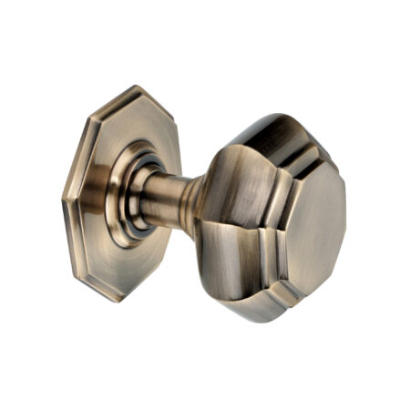Spira Brass Antique Brass Octagonal Centre Door Knob Door Hardware