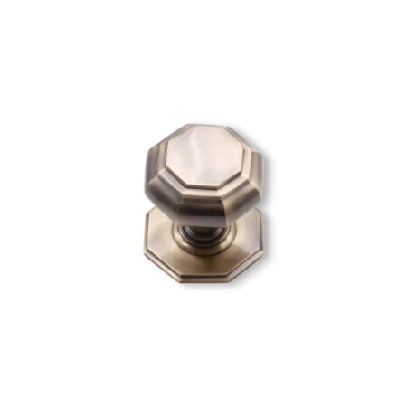 Spira Brass Antique Brass Octagonal Centre Door Knob Door Hardware - Image 2