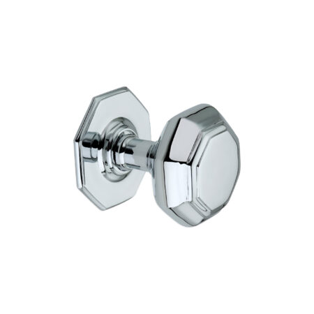Spira Brass Polished Chrome Octagonal Centre Door Knob Door Hardware