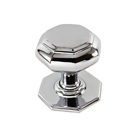 Spira Brass Polished Chrome Octagonal Centre Door Knob Door Hardware - Image 2