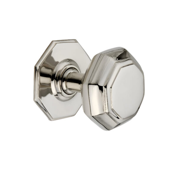 Spira Brass Polished Nickel Octagonal Centre Door Knob Door Hardware